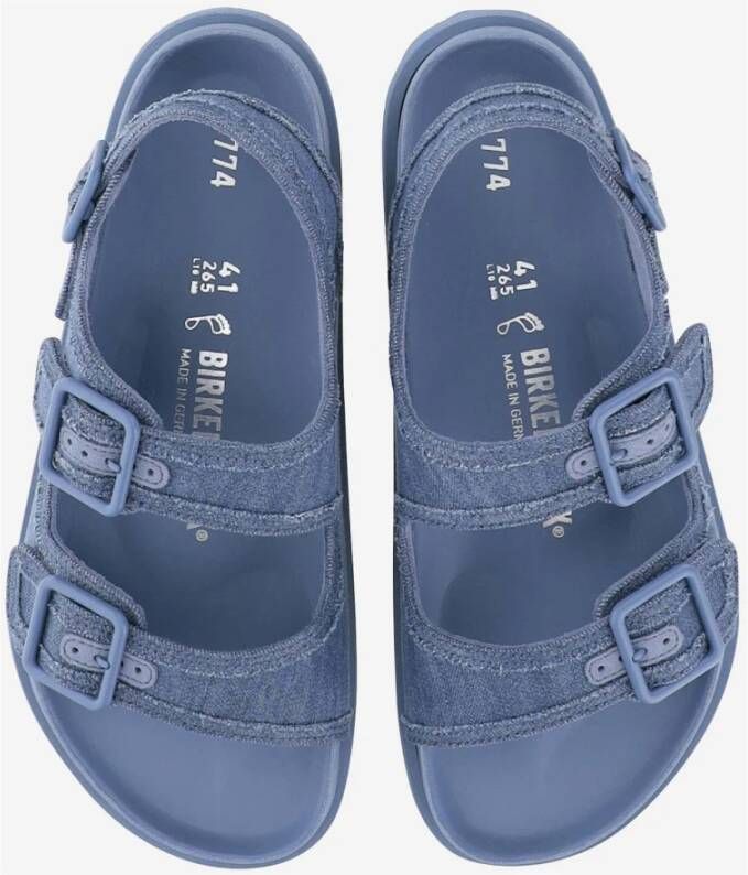 Birkenstock Denim Leren Trim Verstelbare Sandalen Blue Heren