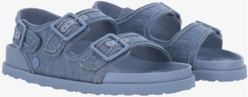 Birkenstock Denim Leren Trim Verstelbare Sandalen Blue Heren