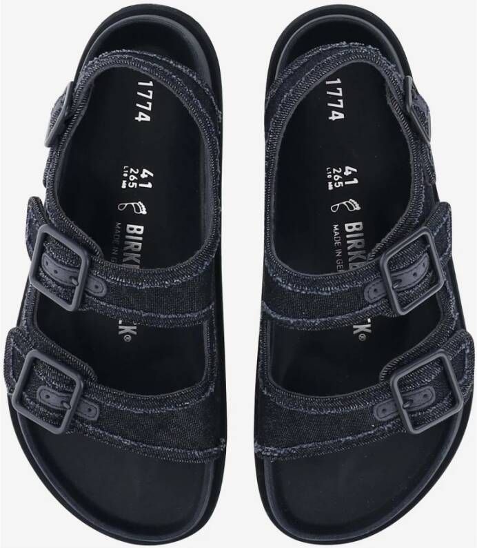 Birkenstock Donkere Wassing Denim Sandalen Black Heren