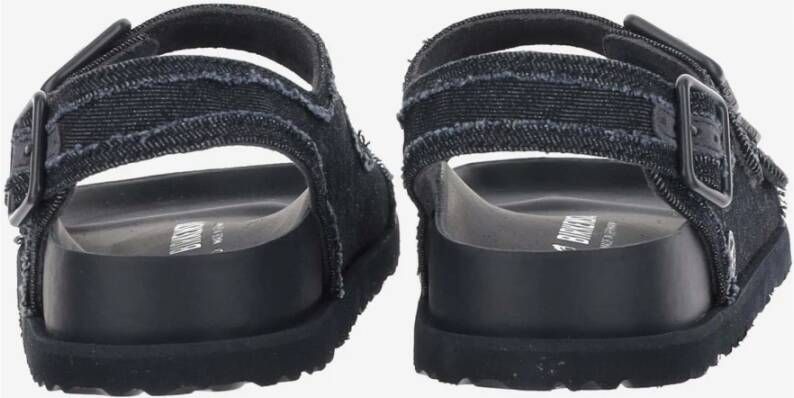 Birkenstock Donkere Wassing Denim Sandalen Black Heren