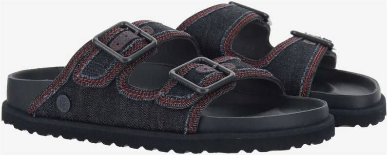 Birkenstock Donkere Wassing Denim Sandalen Blue Dames