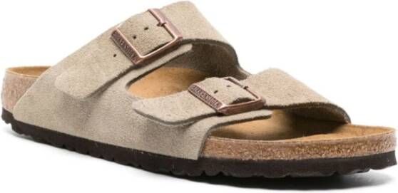 Birkenstock Dove Grey Suède Instap Sandalen Gray Heren