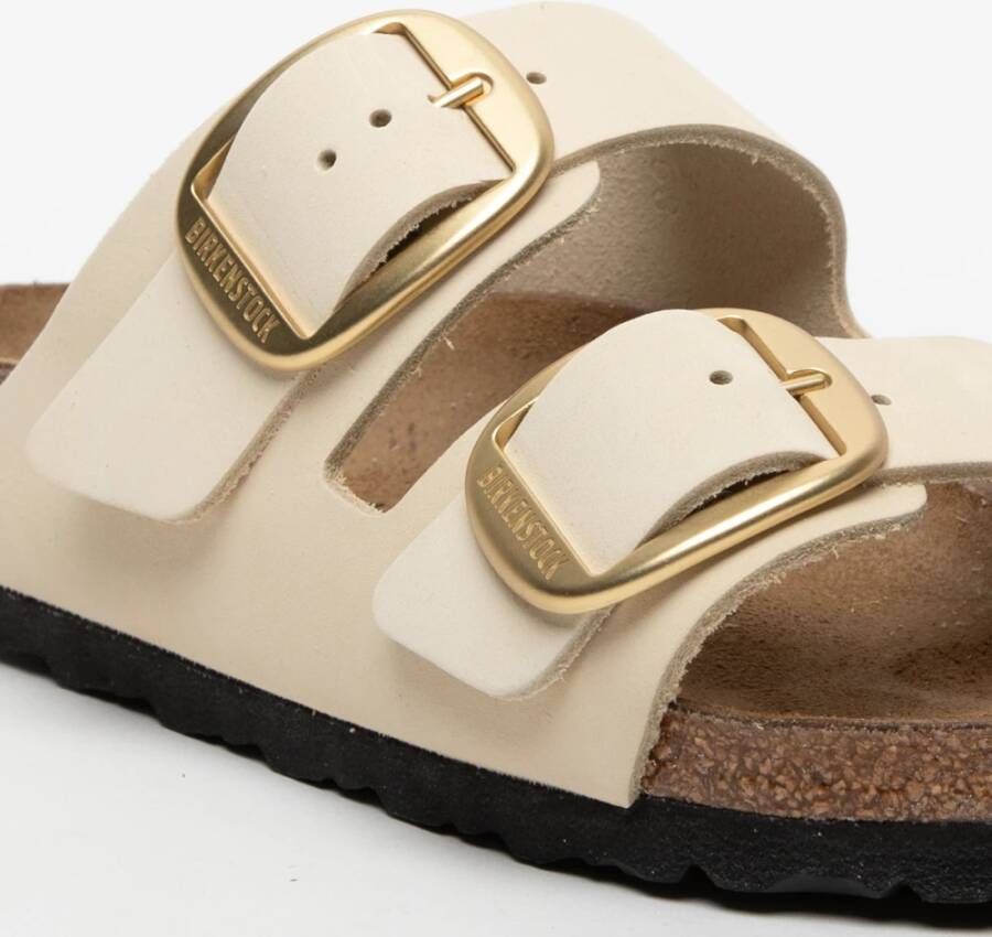 Birkenstock Sandalen met dubbele band en gouden gesp Beige Dames