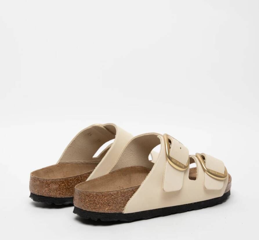 Birkenstock Sandalen met dubbele band en gouden gesp Beige Dames