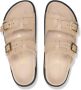 Birkenstock Elegante Leren Sandalen Beige Dames - Thumbnail 3