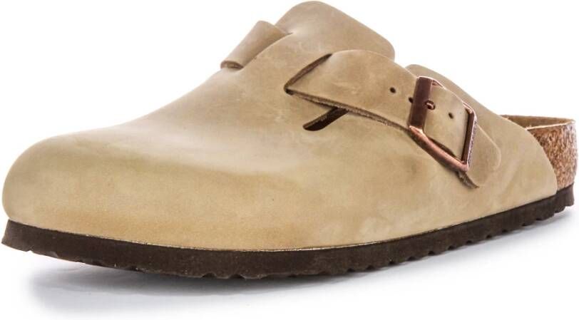 Birkenstock Elegante Pin Buckle Klomp in Tabak Beige Heren