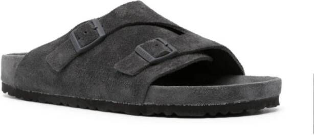 Birkenstock Exclusieve Suède Sandalen Antraciet Kleur Gray Heren