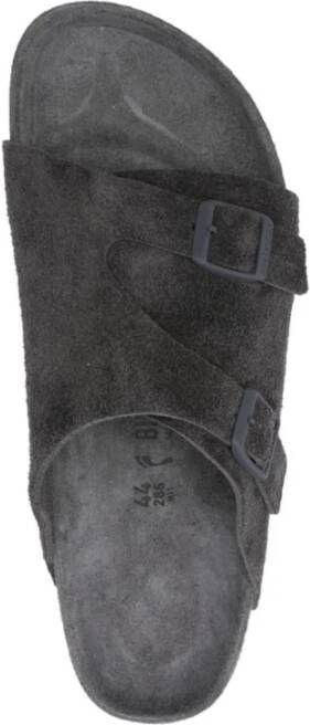 Birkenstock Exclusieve Suède Sandalen Antraciet Kleur Gray Heren