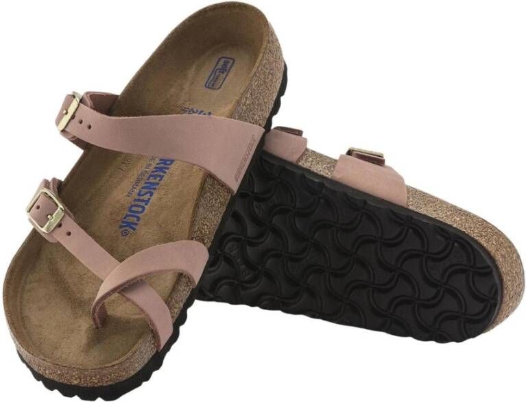 Birkenstock Leren Flip Flops in Old Rose Roze Dames