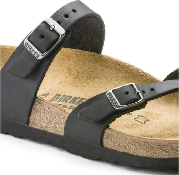 Birkenstock Mayari Dames Slippers Black Regular fit Zwart Nubuck Schoenen