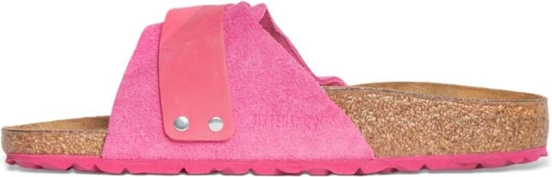 Birkenstock Fuchsia Suède Nubuck Sandalen in Fuchsia Tulp Pink Dames