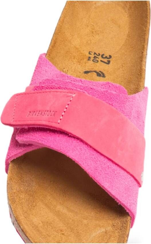 Birkenstock Fuchsia Suède Nubuck Sandalen in Fuchsia Tulp Pink Dames