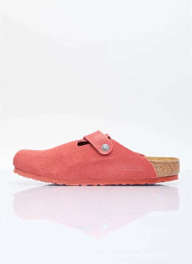 Birkenstock Geëmbosseerde Leren Boston Muiltjes Red Heren