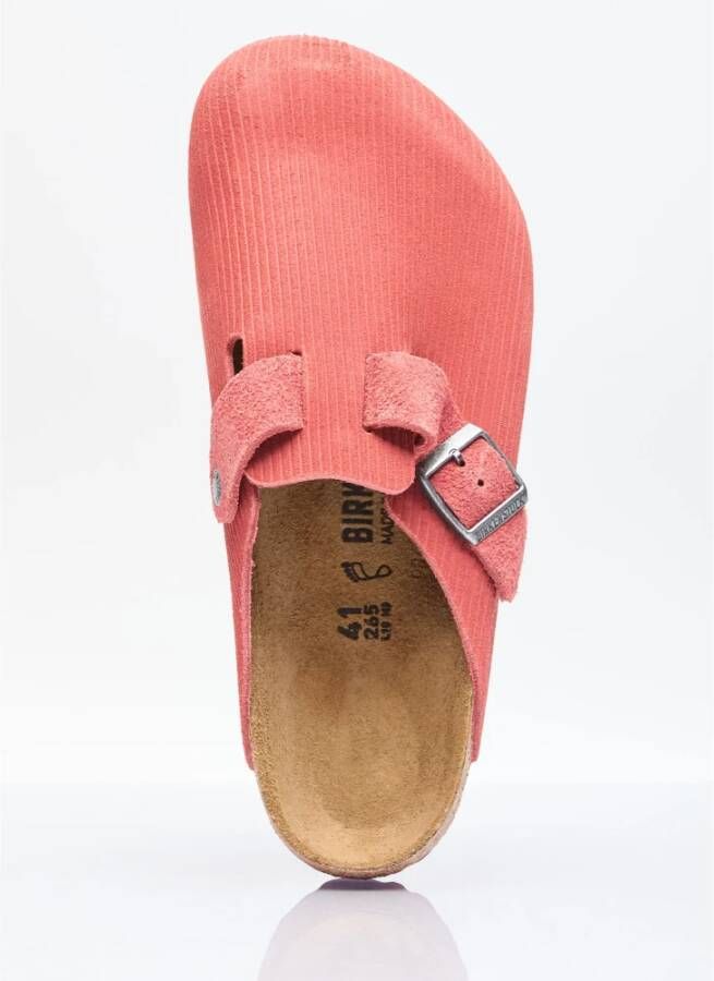 Birkenstock Geëmbosseerde Leren Boston Muiltjes Red Heren