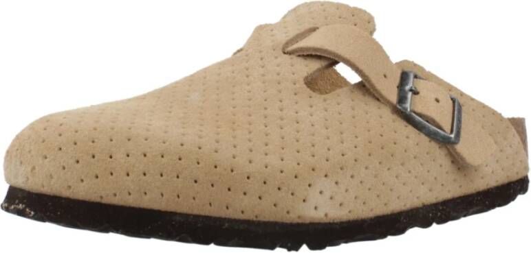 Birkenstock Geëtst Suède Muiltjes Beige Dames