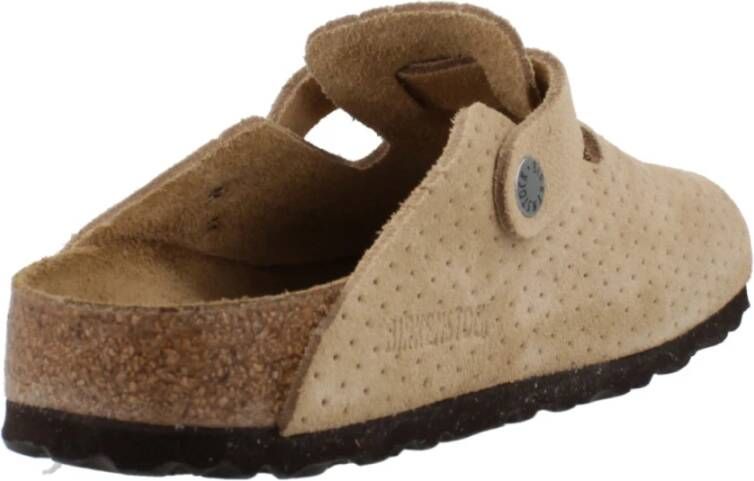 Birkenstock Geëtst Suède Muiltjes Beige Dames