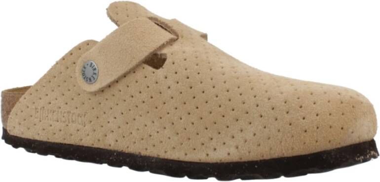 Birkenstock Geëtst Suède Muiltjes Beige Dames