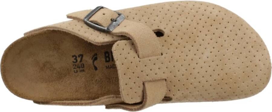 Birkenstock Geëtst Suède Muiltjes Beige Dames