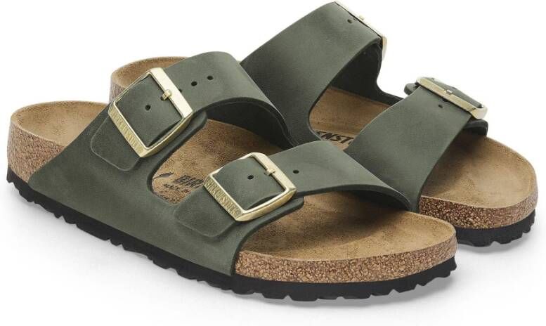 Birkenstock Geolied leren damessandaal Green Dames