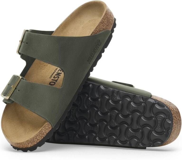 Birkenstock Geolied leren damessandaal Green Dames