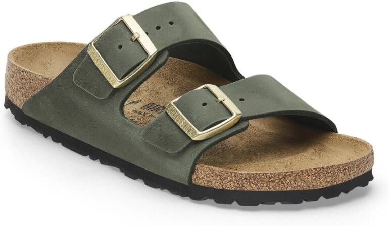 Birkenstock Geolied leren damessandaal Green Dames