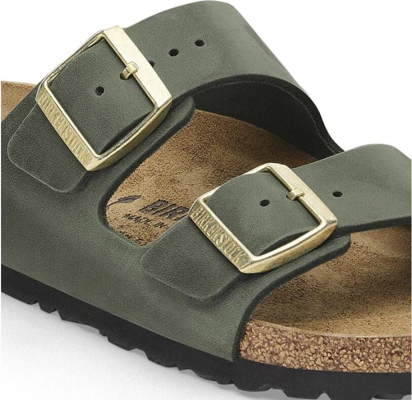 Birkenstock Geolied leren damessandaal Green Dames