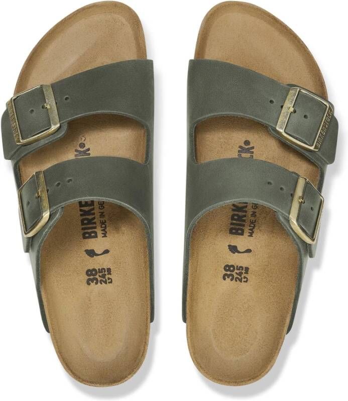 Birkenstock Geolied leren damessandaal Green Dames