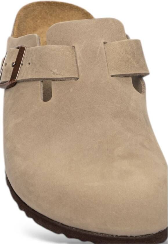 Birkenstock Geoliede lederen sandalen Beige Heren