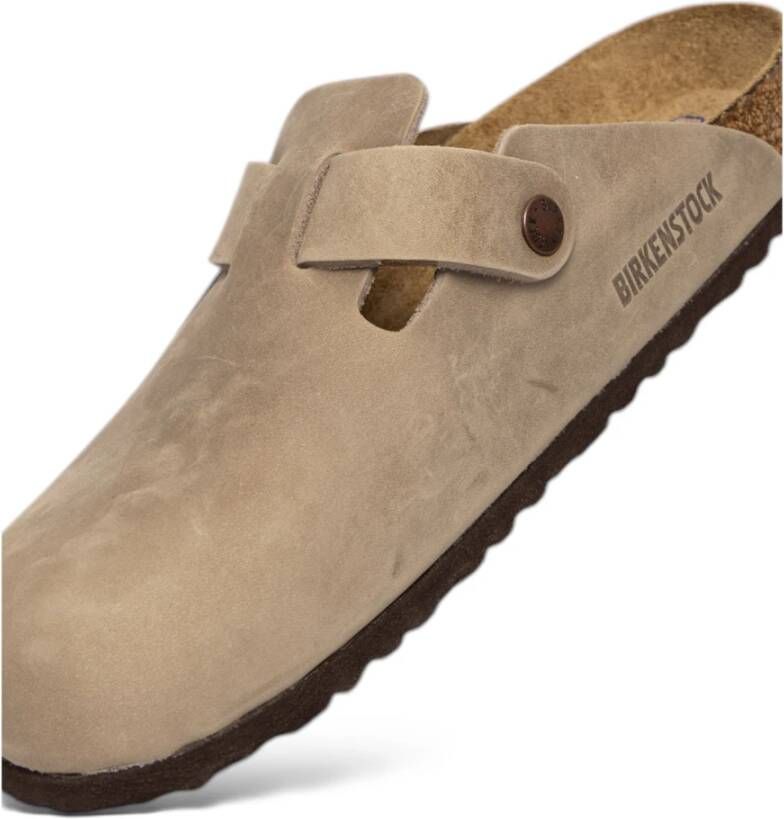 Birkenstock Geoliede lederen sandalen Beige Heren