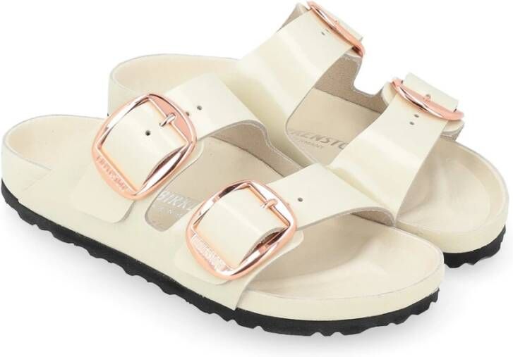 Birkenstock Gesp Glans Sandalen Beige Dames