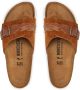 Birkenstock Gevlochten Suède Leren Flip Flops Brown Dames - Thumbnail 11