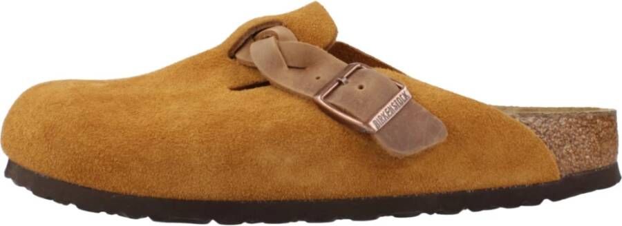 Birkenstock Gevlochten Suède Leren Muiltjes Brown Dames