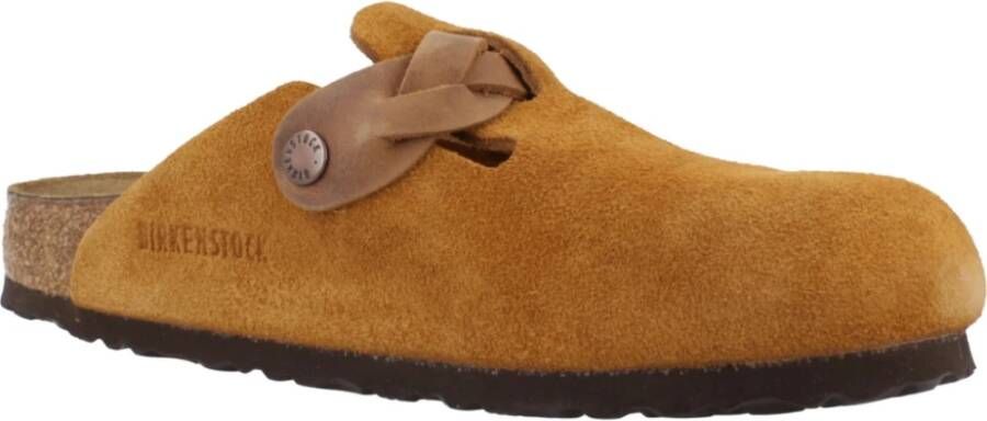 Birkenstock Gevlochten Suède Leren Muiltjes Brown Dames