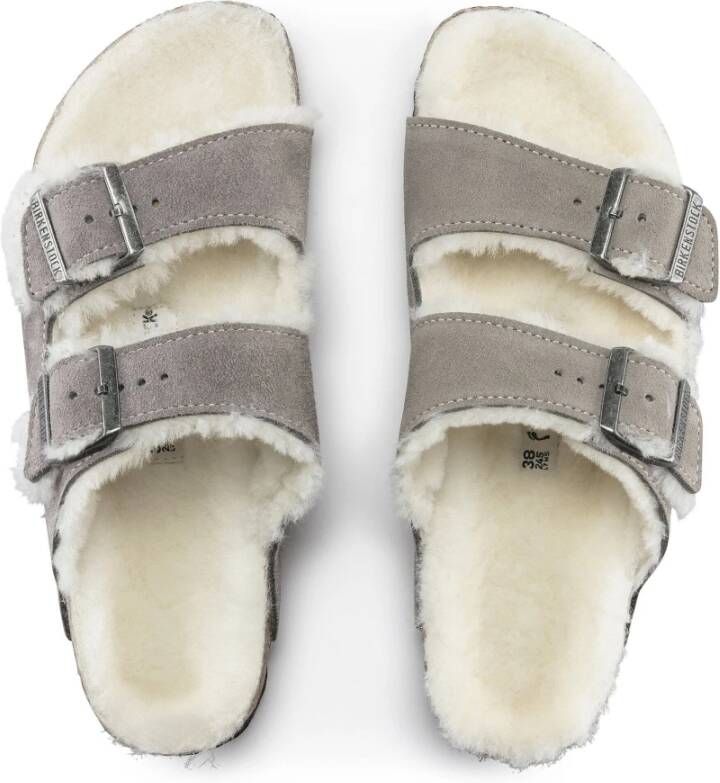 Birkenstock Gevoerde damesslippers Gray Heren