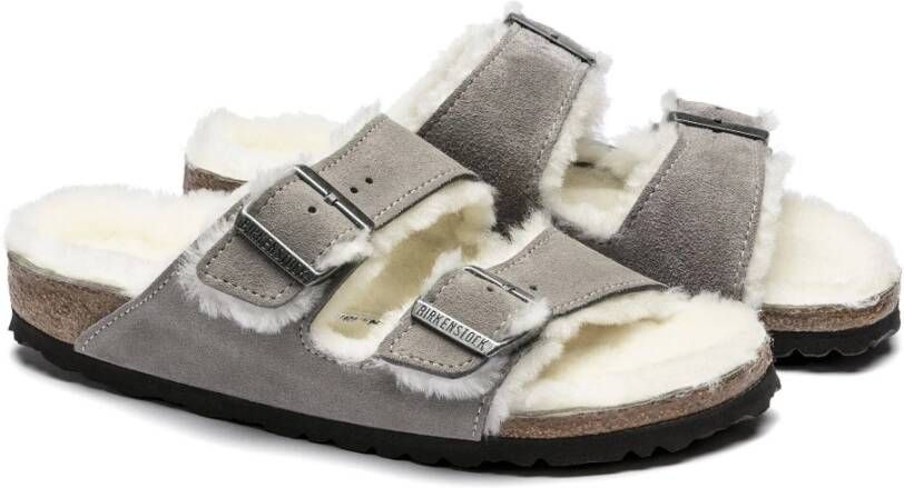 Birkenstock Gevoerde damesslippers Gray Heren