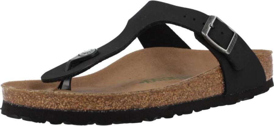 Birkenstock Nubuck Flip Flops voor Mannen Black Heren