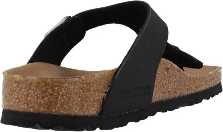 Birkenstock Nubuck Flip Flops voor Mannen Black Heren