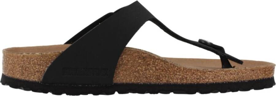 Birkenstock Nubuck Flip Flops voor Mannen Black Heren