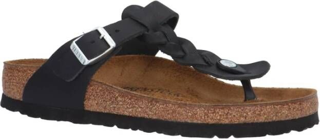 Birkenstock Gizeh Oiled Leather Sandalen Black Dames