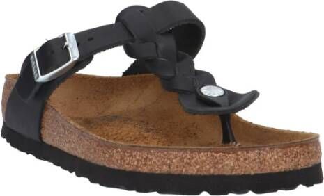 Birkenstock Gizeh Oiled Leather Sandalen Black Dames