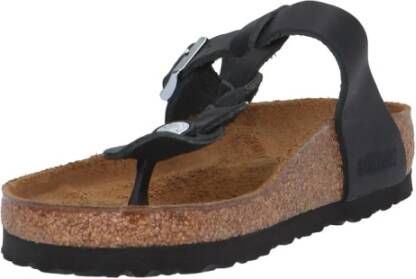 Birkenstock Gizeh Oiled Leather Sandalen Black Dames