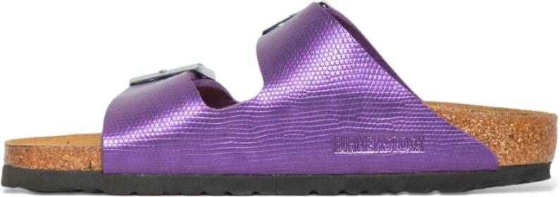 Birkenstock Glanzende Hagedis Sandalen voor Vrouwen Purple Dames