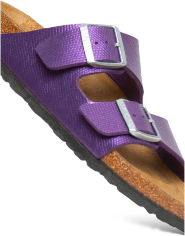 Birkenstock Glanzende Hagedis Sandalen voor Vrouwen Purple Dames