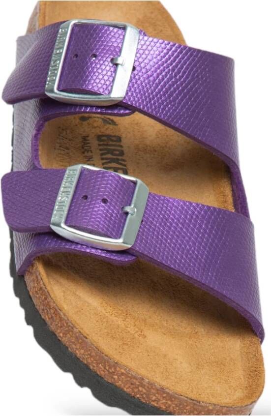 Birkenstock Glanzende Hagedis Sandalen voor Vrouwen Purple Dames