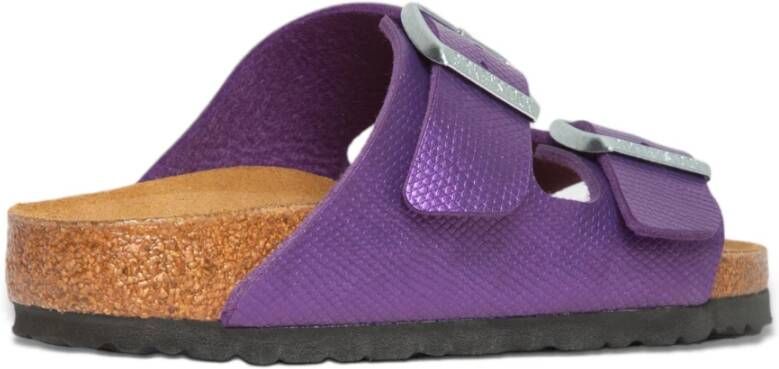 Birkenstock Glanzende Hagedis Sandalen voor Vrouwen Purple Dames