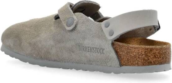 Birkenstock Grijze Suède Sandalen met Kurken Voetbed Gray Dames