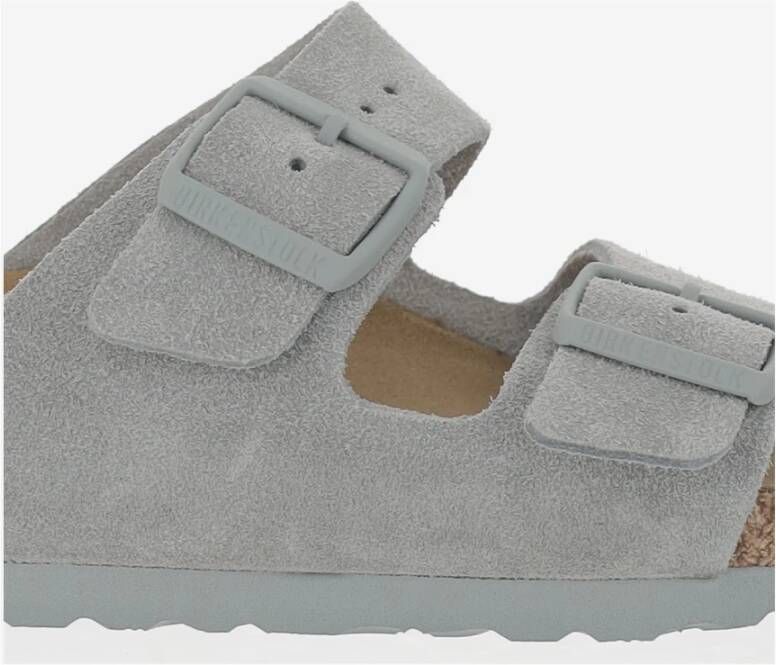 Birkenstock Grijze Suède Sandalen met Kurken Zool Gray Dames