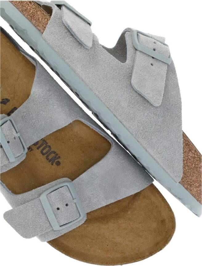 Birkenstock Grijze Suède Sandalen met Zacht Voetbed Gray Heren