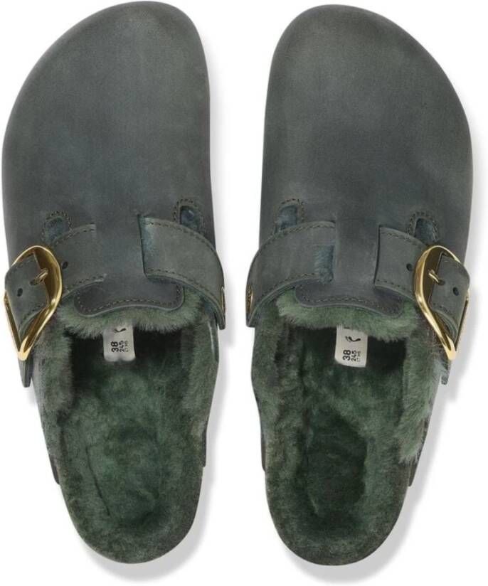 Birkenstock Groene Boston Gesp Slippers Green Dames