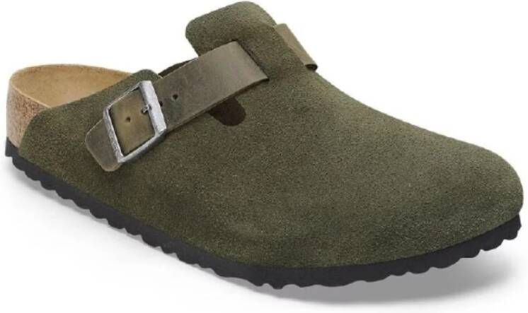 Birkenstock Groene Suède Sandalen voor Mannen Green Heren